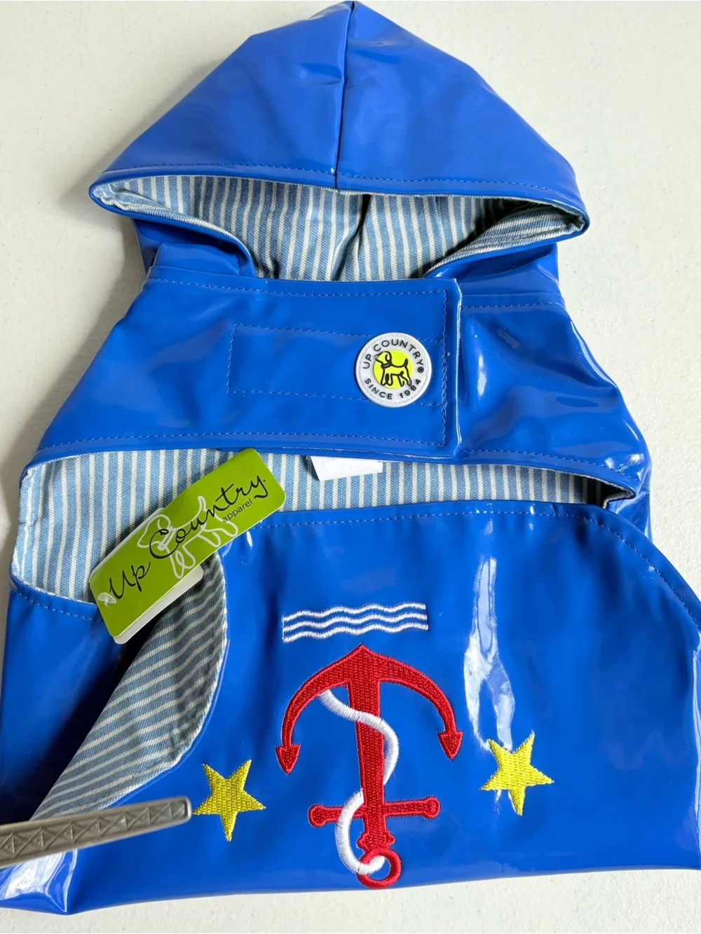 New Up Country Mark & Graham dog rain slicker coat blue raincoat small breed NWT